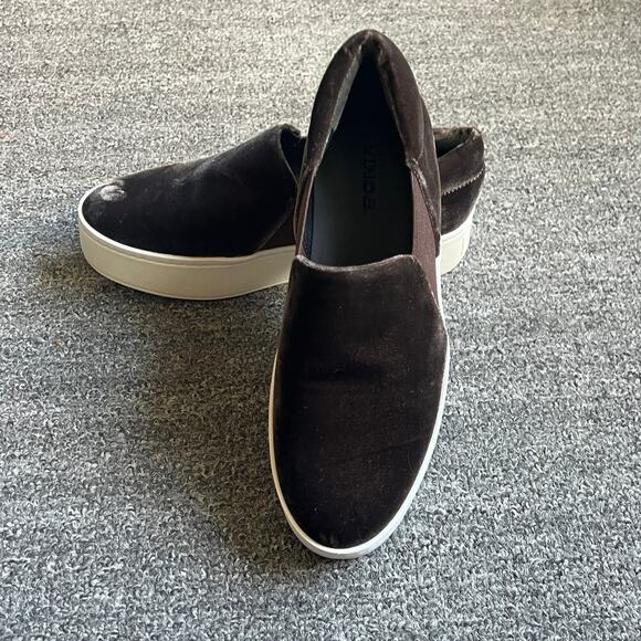 Vince Shoes - Vince Brown Warren Suede Platform Slip On Sneaker Sz 6